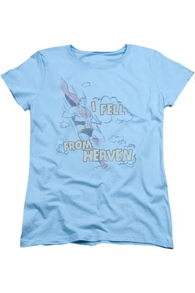 Gildan Superman I Fell Short Sleeve Womens Tee / T-shirt In Blue