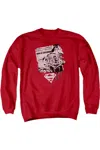 Gildan Superman Identity Adult Crewneck Sweatshirt In Red
