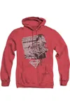 Gildan Superman Identity Adult Heather Hoodie / Hooded Sweatshirt In Red