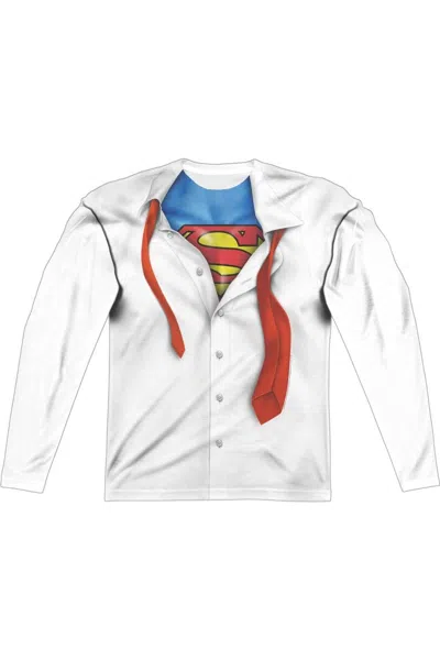 Gildan Superman I´m Superman Long Sleeve Adult Poly Crew T-shirt In White