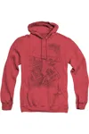 Gildan Superman In The City Adult Heather Hoodie / Hooded Sweatshirt In Red