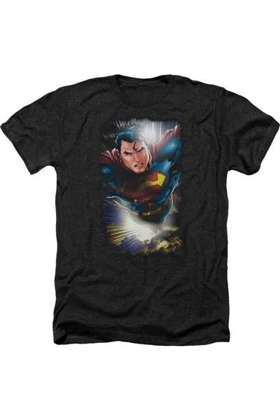Gildan Superman In The Sky Adult Heather Tee / T-shirt In Black