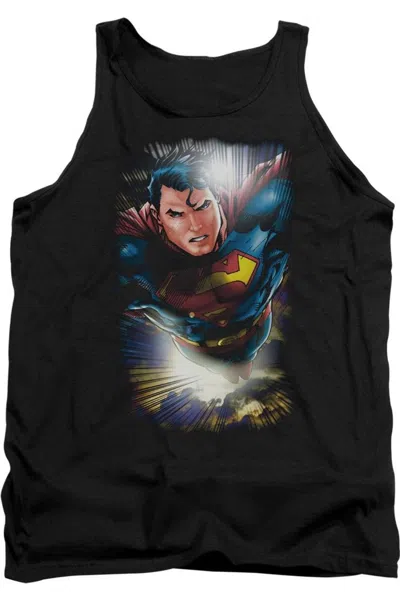 Gildan Superman In The Sky Adult Tank Top In Black