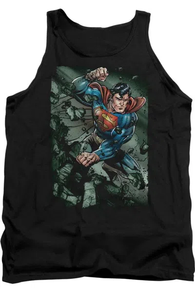 Gildan Superman Indestructible Adult Tank Top In Black