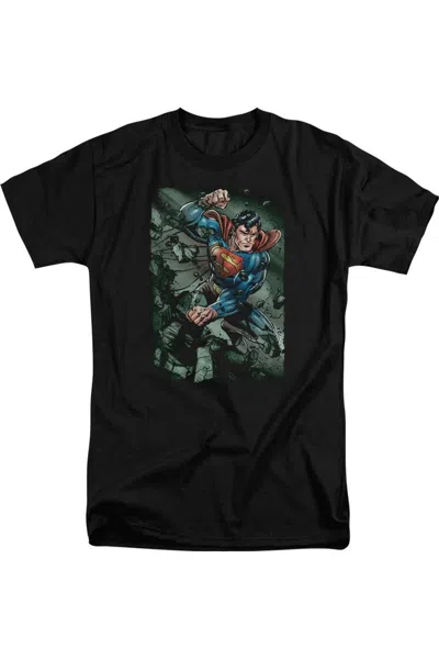 Gildan Superman Indestructible Short Sleeve Adult Tall Tee / T-shirt In Black