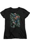 Gildan Superman Indestructible Short Sleeve Womens Tee / T-shirt In Black
