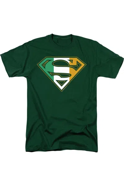 Gildan Superman Irish Shield Short Sleeve Adult Tee / T-shirt In Green