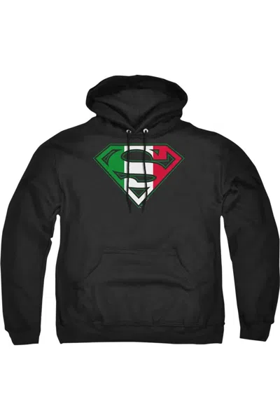 Gildan Superman Italian Shield Adult Pull Over Hoodie / Hooded Sweatshirt In Black