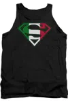 Gildan Superman Mexican Flag Shield Adult Tank Top In Black