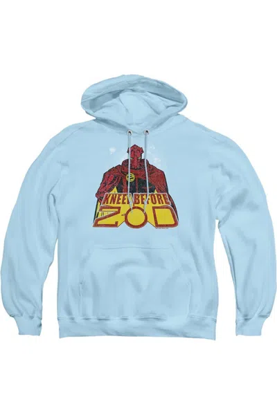 Gildan Superman Kneel Before Adult Pull Over Hoodie / Hooded Sweatshirt In Blue