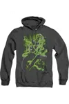 Gildan Superman Kryptonite Chains Adult Heather Hoodie / Hooded Sweatshirt In Black