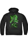 Gildan Superman Kryptonite Chains Adult Pull Over Hoodie / Hooded Sweatshirt In Black