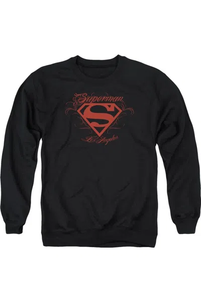 Gildan Superman La Adult Crewneck Sweatshirt In Black
