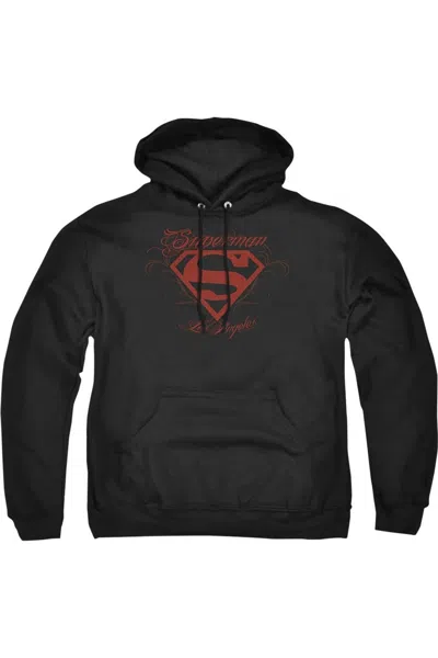 Gildan Superman La Adult Pull Over Hoodie / Hooded Sweatshirt In Black