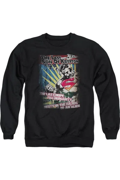 Gildan Superman Last Hope Adult Crewneck Sweatshirt In Black