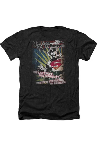 Gildan Superman Last Hope Adult Heather Tee / T-shirt In Black