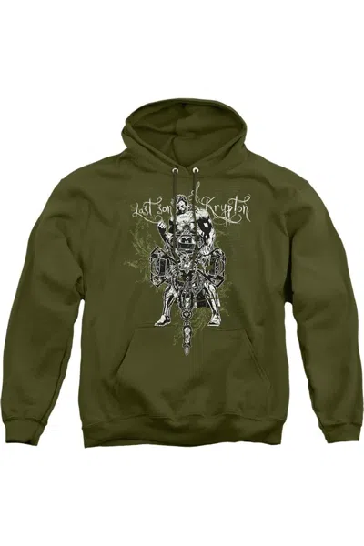 Gildan Superman Last Son Gothic Adult Pull Over Hoodie / Hooded Sweatshirt In Green