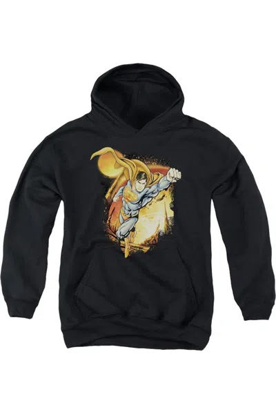 Gildan Kids' Superman Last Sons Youth Pull Over Hoodie / Hooded Sweatshirt In Black
