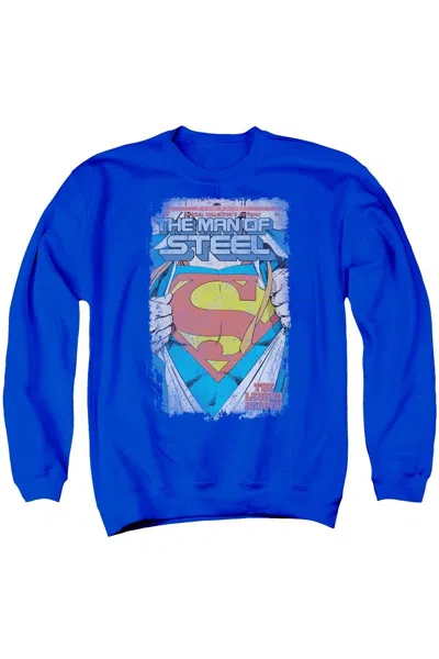 Gildan Superman Legendary Adult Crewneck Sweatshirt In Blue