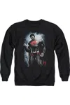 Gildan Superman Light Of The Sun Adult Crewneck Sweatshirt In Black