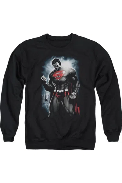 Gildan Superman Light Of The Sun Adult Crewneck Sweatshirt In Black