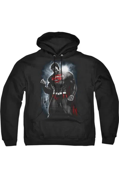 Gildan Superman Light Of The Sun Adult Pull Over Hoodie / Hooded Sweatshirt In Black