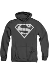Gildan Superman Logo Adult Heather Hoodie / Hooded Sweatshirt In Black