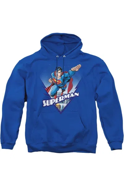 Gildan Superman Looks Like A Job For Adult Pull Over Hoodie / Hooded Sweatshirt In Blue