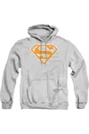 Gildan Superman Lt Orange & White Shield Adult Pull Over Hoodie / Hooded Sweatshirt In Multi