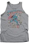 Gildan Superman Mad At Rocks Adult Tank Top In Multi