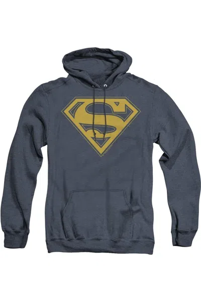 Gildan Superman Maize & Blue Shield Adult Heather Hoodie / Hooded Sweatshirt