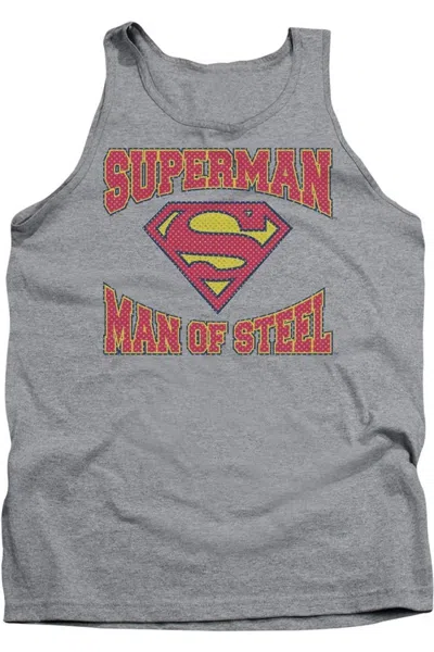 Gildan Superman Man Of Steel Jersey Adult Tank Top In Multi