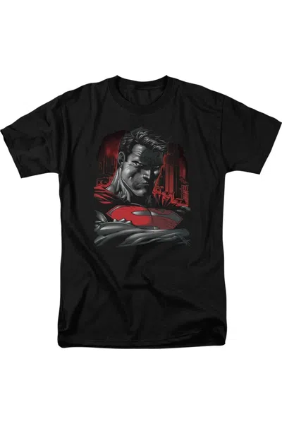 Gildan Superman Man Of Steel Short Sleeve Adult Tee / T-shirt In Black