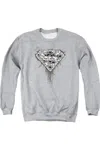 Gildan Superman Many Super Skulls Adult Crewneck Sweatshirt In Multi
