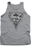 Gildan Superman Many Super Skulls Adult Tank Top In Multi