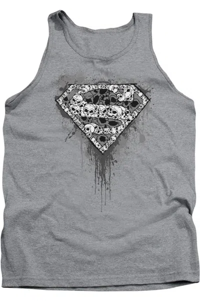 Gildan Superman Many Super Skulls Adult Tank Top In Multi