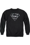 Gildan Superman Mech Shield Adult Crewneck Sweatshirt In Black