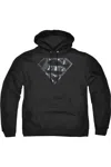Gildan Superman Mech Shield Adult Pull Over Hoodie / Hooded Sweatshirt In Black