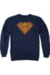 Gildan Superman Messy S Adult Crewneck Sweatshirt In Blue