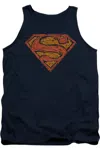Gildan Superman Messy S Adult Tank Top In Blue