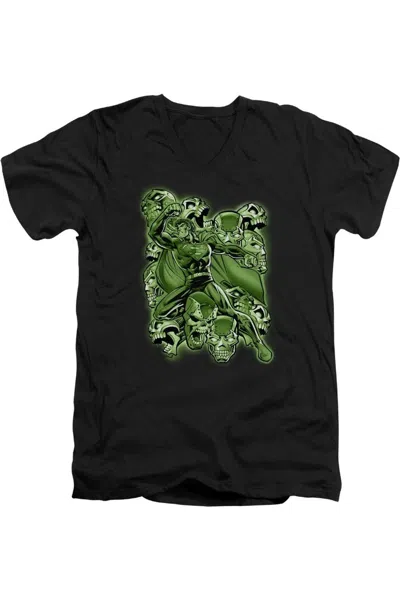 Gildan Superman Metallo Mayhem Short Sleeve Adult V Neck Tee / T-shirt In Black