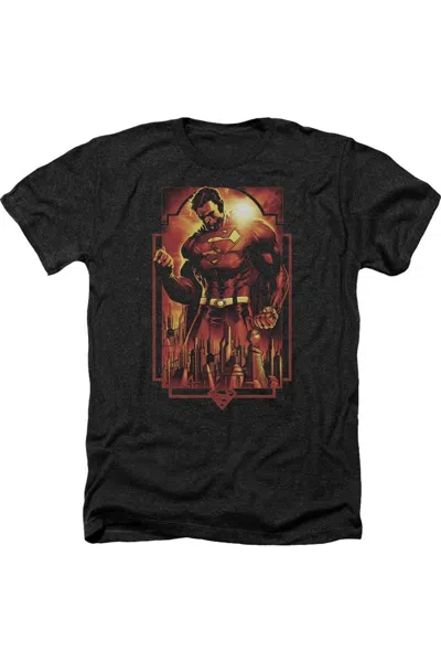 Gildan Superman Metropolis Deco Adult Heather Tee / T-shirt In Brown