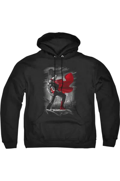 Gildan Superman Metropolis Guardian Adult Pull Over Hoodie / Hooded Sweatshirt In Black
