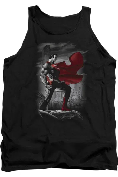 Gildan Superman Metropolis Guardian Adult Tank Top In Black