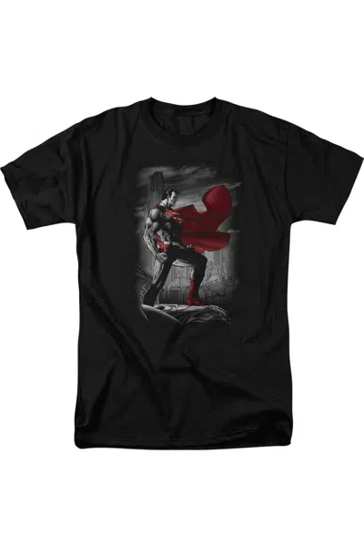 Gildan Superman Metropolis Guardian Short Sleeve Adult Tee / T-shirt In Black