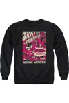 Gildan Superman Metropolis Meltdown Adult Crewneck Sweatshirt In Black