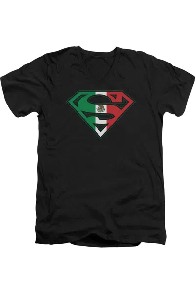Gildan Superman Mexican Flag Shield Adult Heather Tee / T-shirt In Black