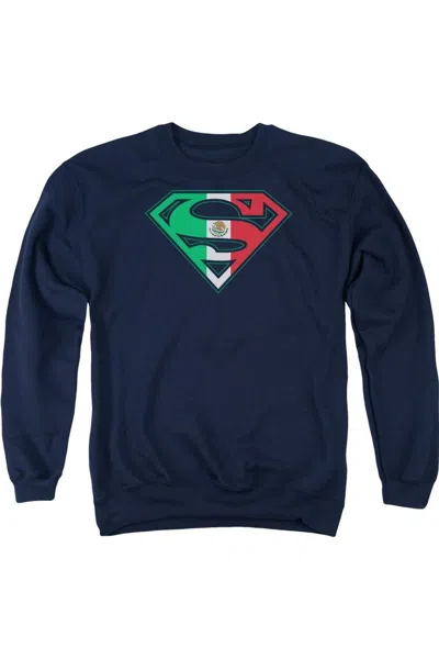 Gildan Superman Mexican Shield Adult Crewneck Sweatshirt In Blue