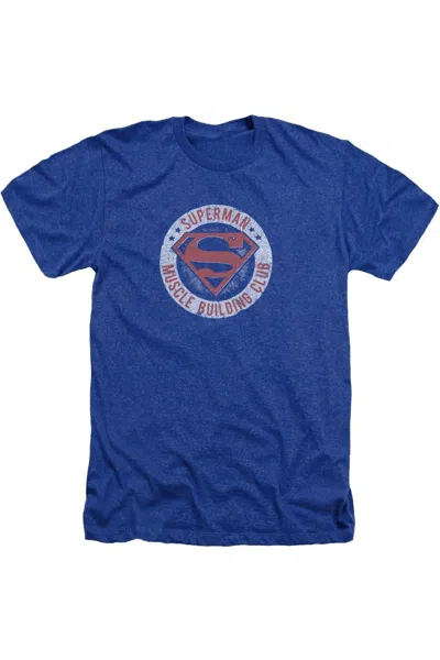 Gildan Superman Muscle Club Adult Heather Tee / T-shirt In Blue
