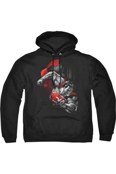 Gildan Superman My City Adult Pull Over Hoodie / Hooded Sweatshirt In Black